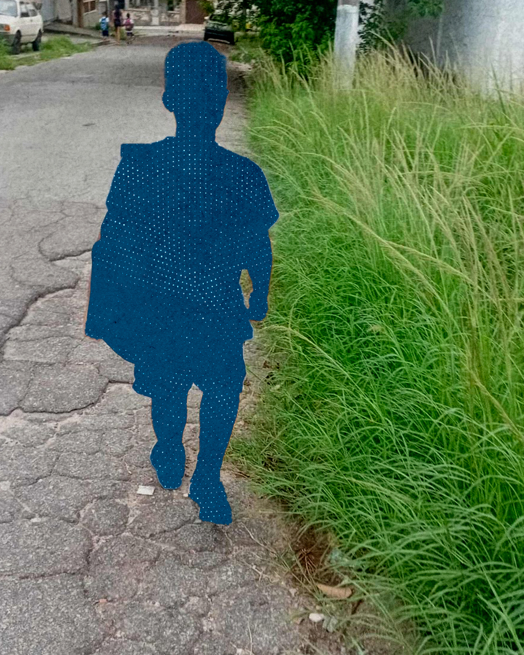 Moradores reclamam de mato alto e lixo em calçada próxima a escola em Guadalupe